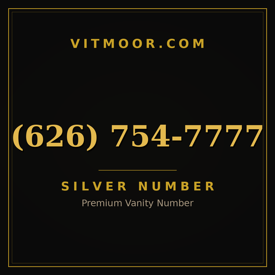 VITMOOR Silver premium number (626) 754-7777