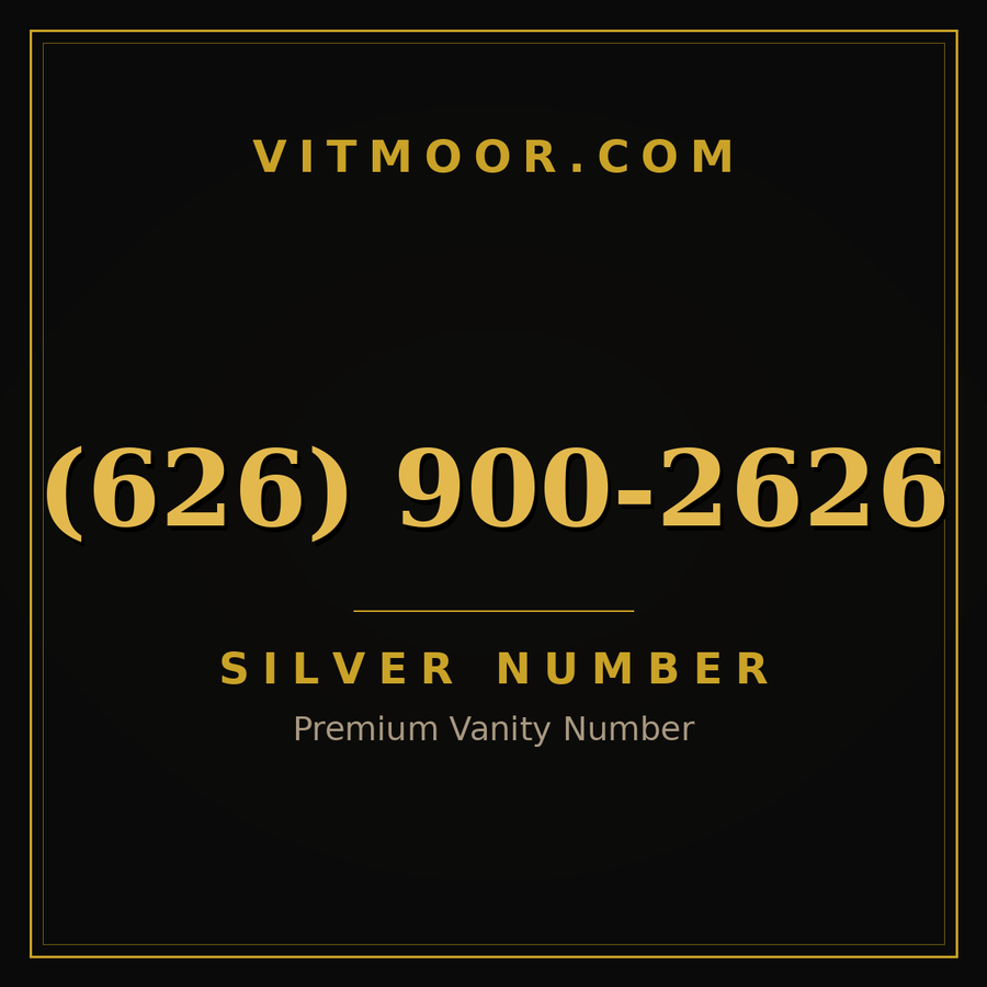 VITMOOR Silver premium number (626) 900-2626