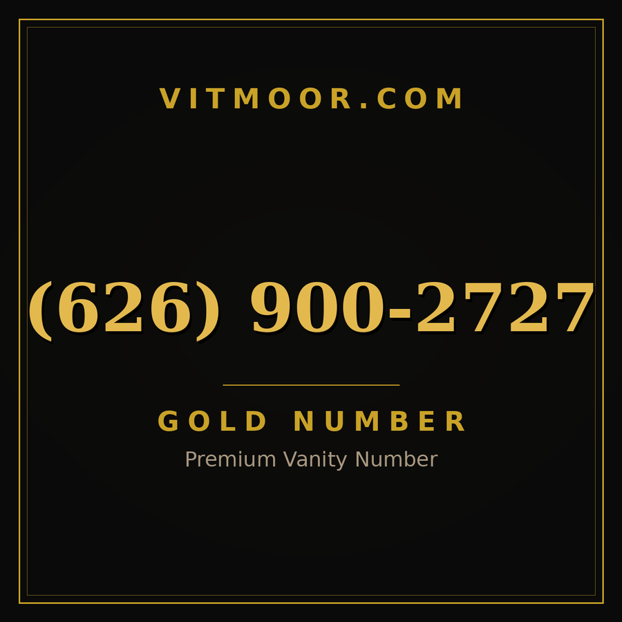 VITMOOR Gold premium number (626) 900-2727