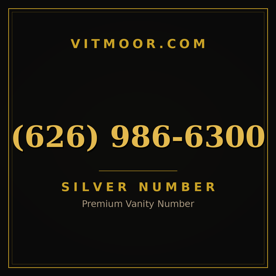 VITMOOR Silver premium number (626) 986-6300