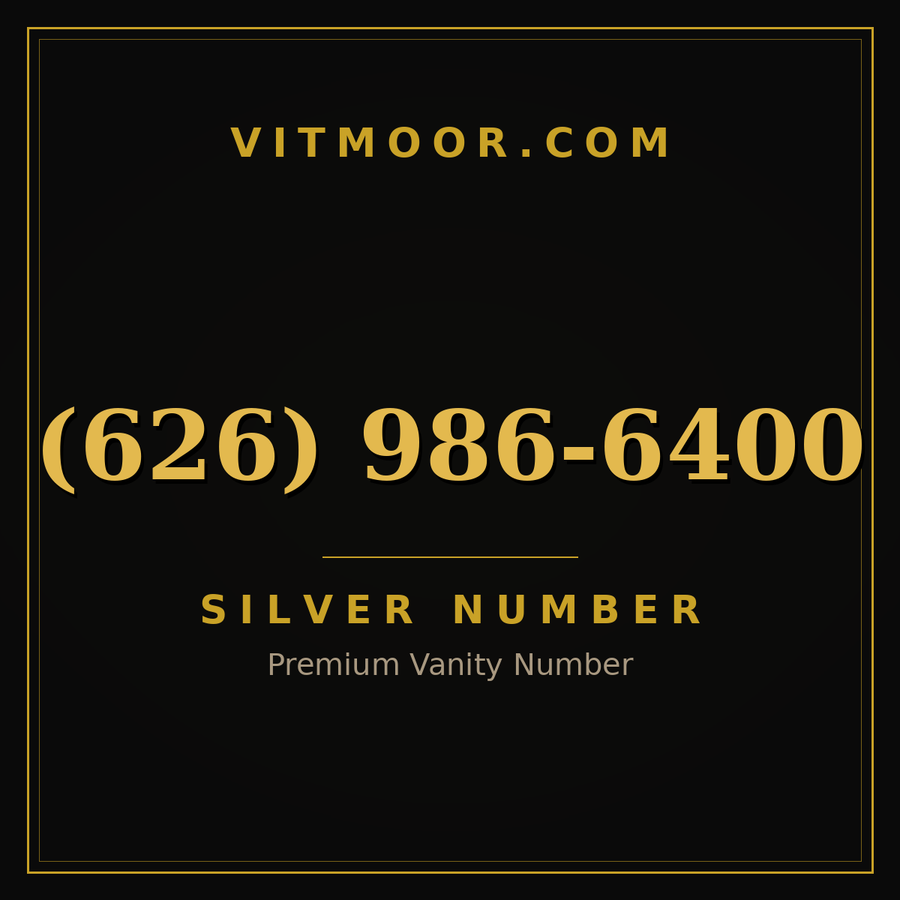 VITMOOR Silver premium number (626) 986-6400