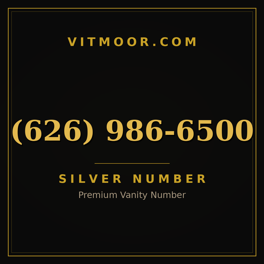 VITMOOR Silver premium number (626) 986-6500
