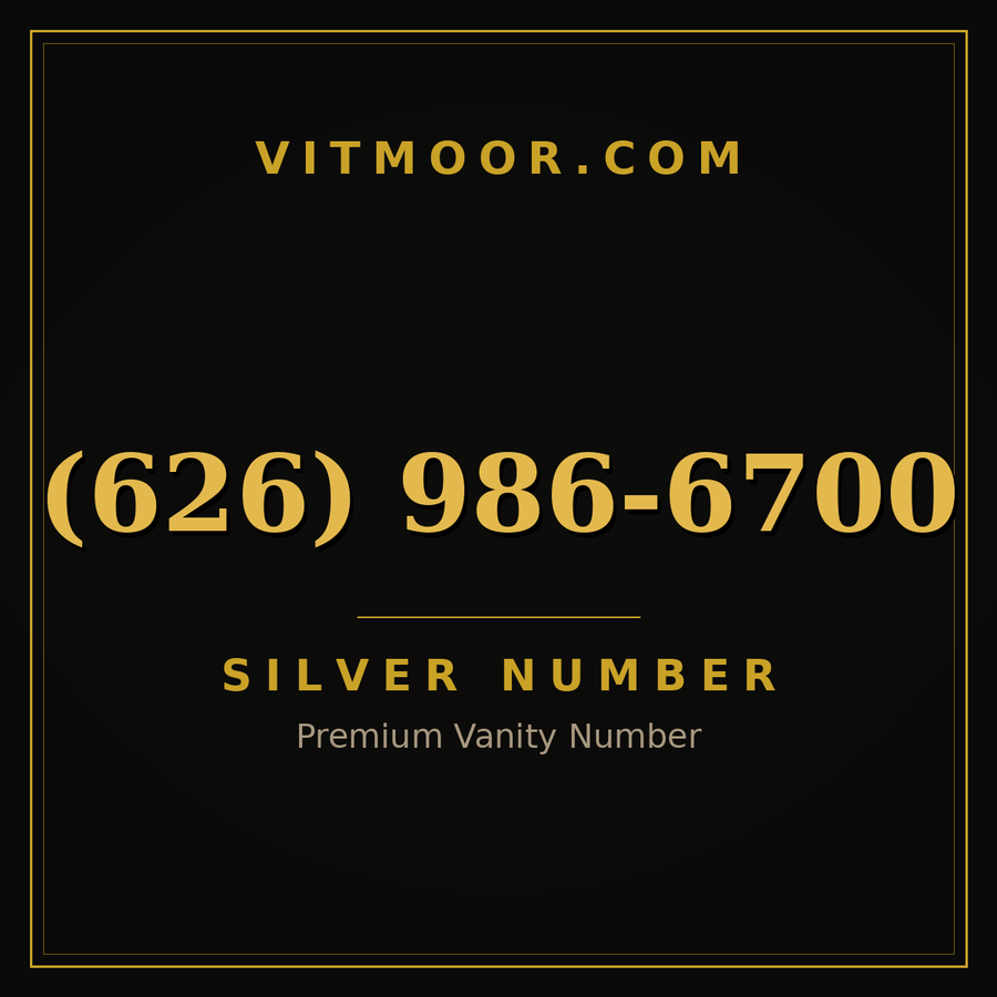 VITMOOR Silver premium number (626) 986-6700