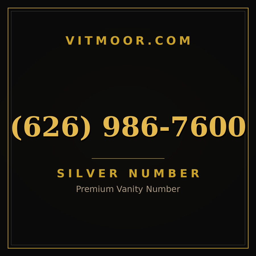 VITMOOR Silver premium number (626) 986-7600