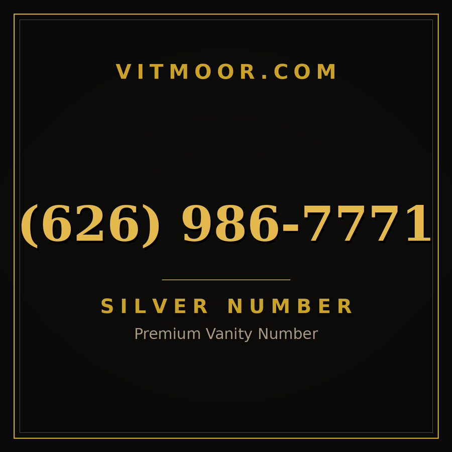 VITMOOR Silver premium number (626) 986-7771