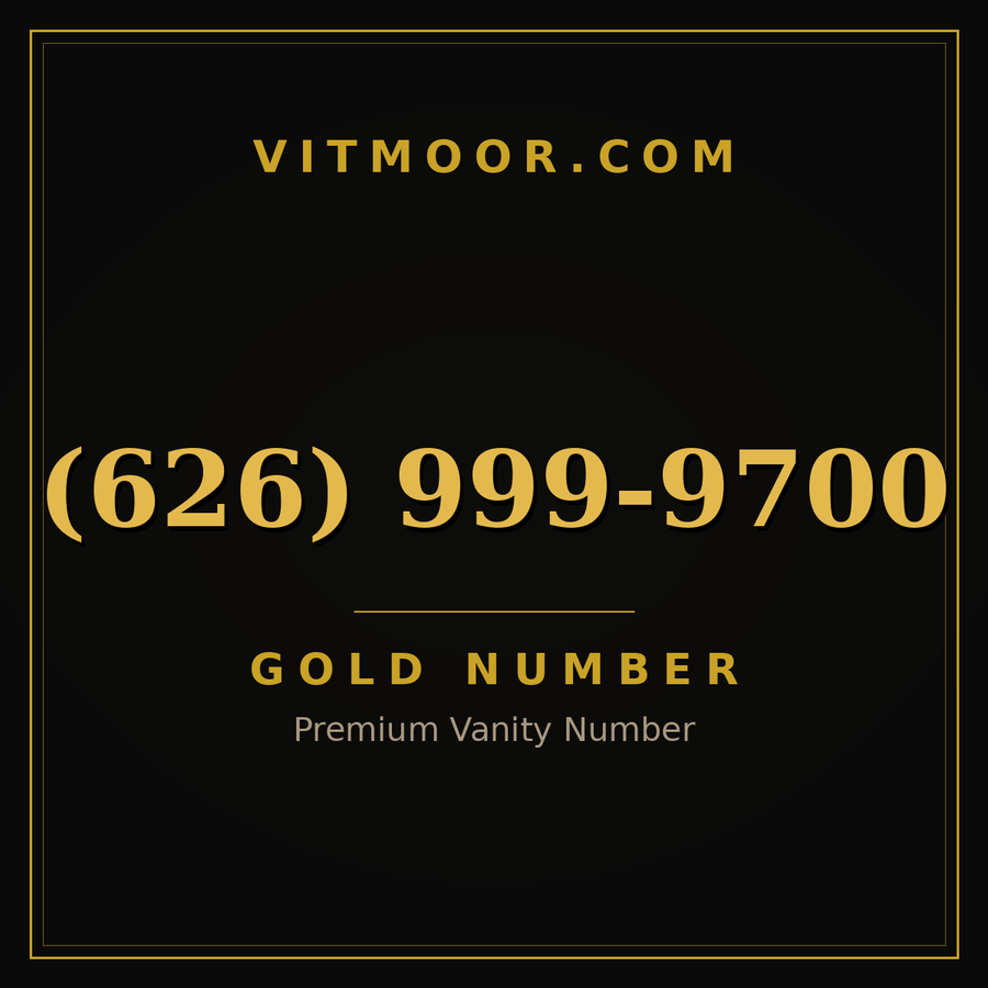 VITMOOR Gold premium number (626) 999-9700