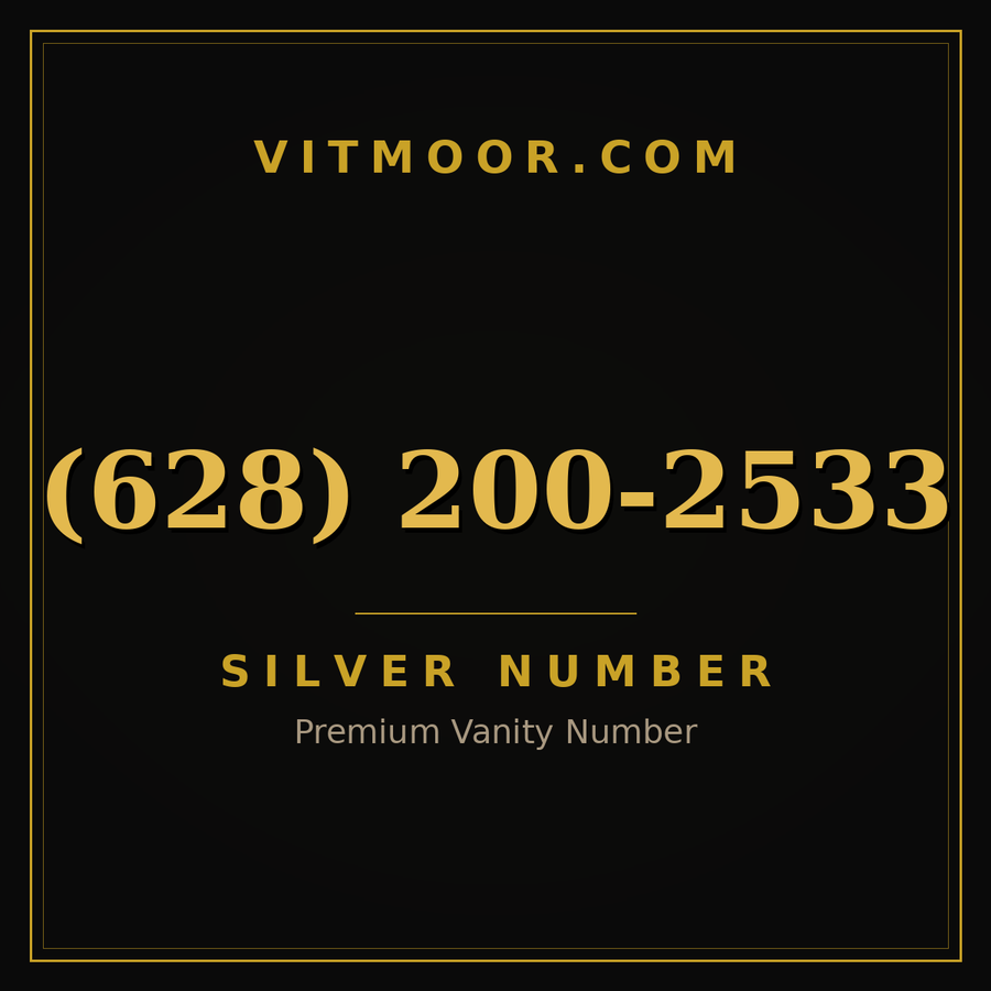 VITMOOR Silver premium number (628) 200-2533