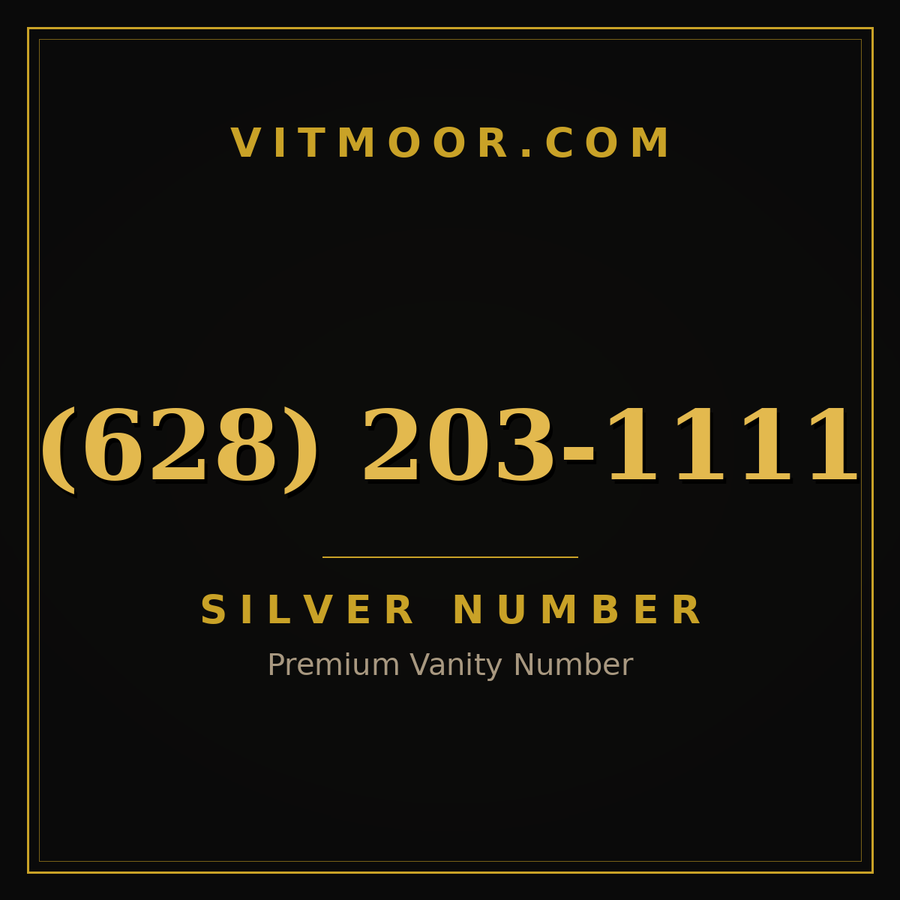 VITMOOR Silver premium number (628) 203-1111