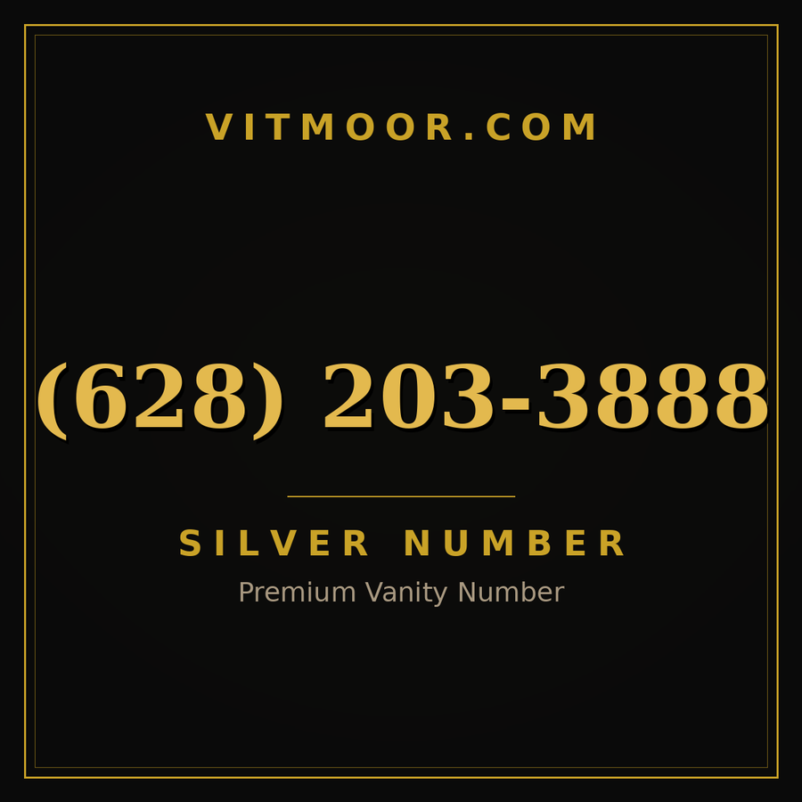 VITMOOR Silver premium number (628) 203-3888