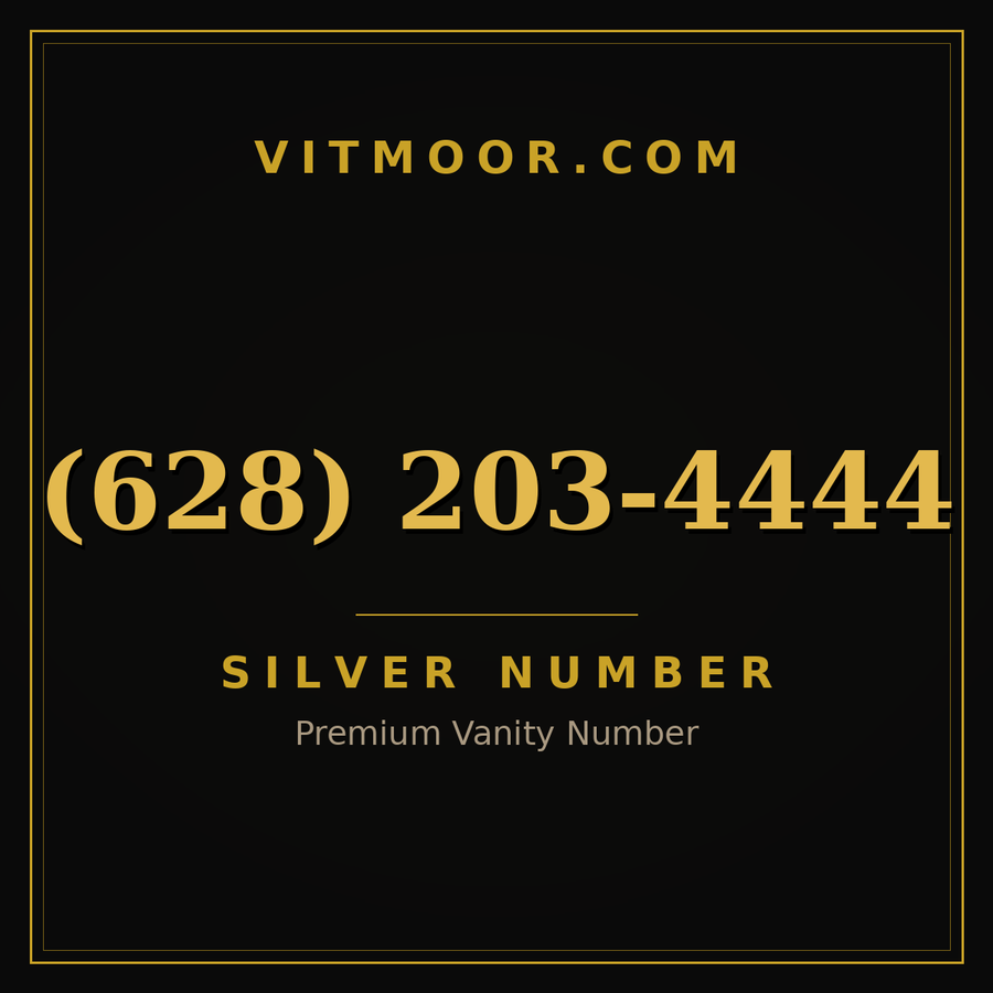 VITMOOR Silver premium number (628) 203-4444