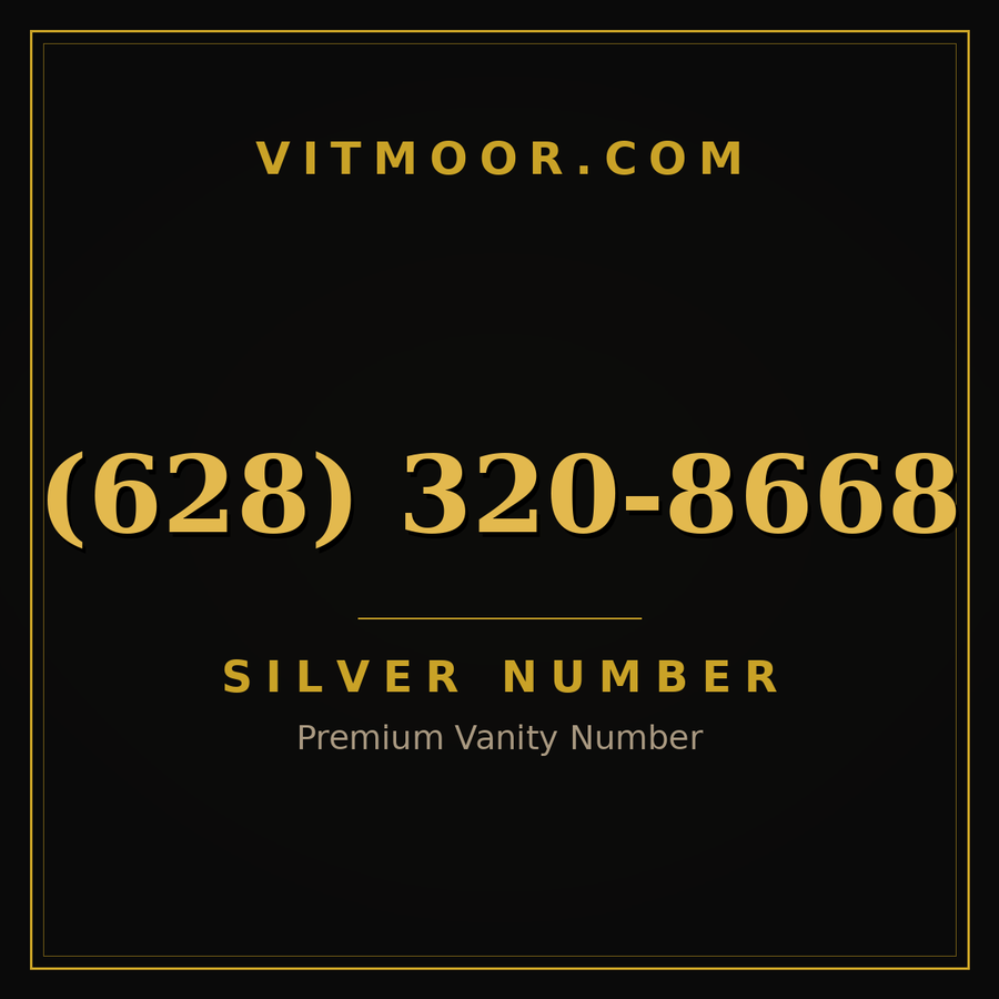 VITMOOR Silver premium number (628) 320-8668