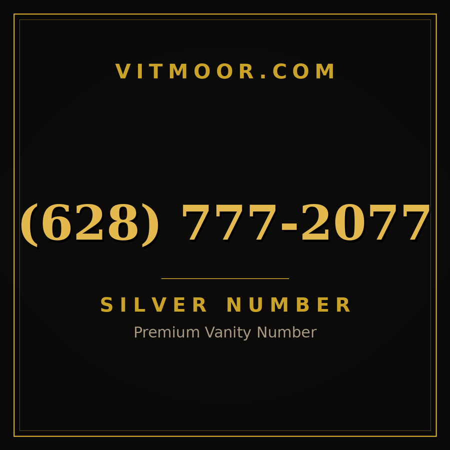 VITMOOR Silver premium number (628) 777-2077