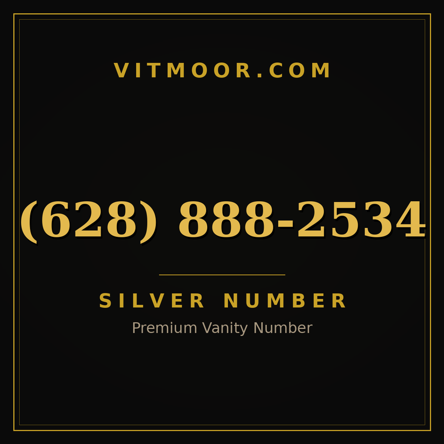 VITMOOR Silver premium number (628) 888-2534