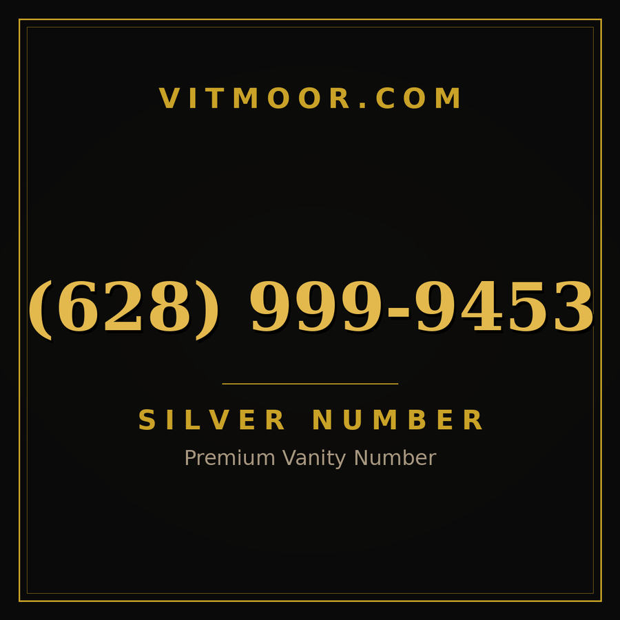 VITMOOR Silver premium number (628) 999-9453