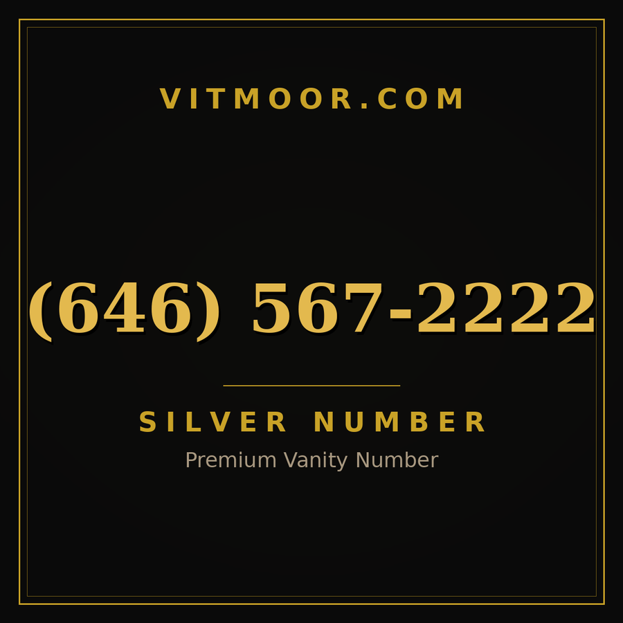 VITMOOR Silver premium number (646) 567-2222