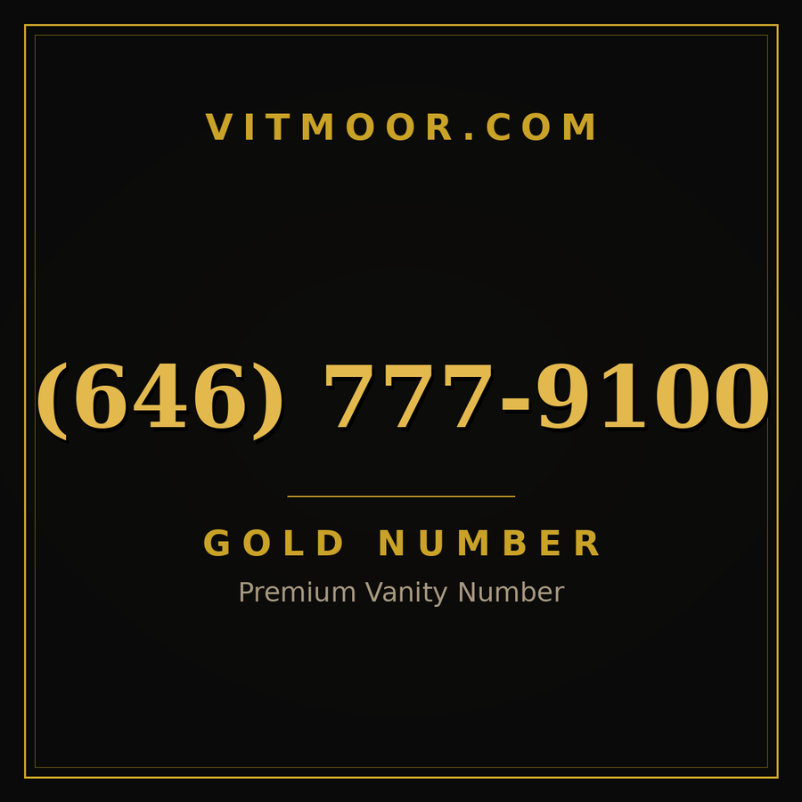 VITMOOR Gold premium number (646) 777-9100