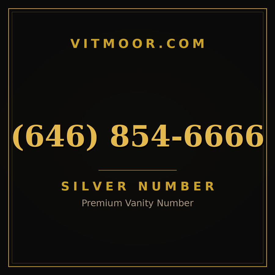 VITMOOR Silver premium number (646) 854-6666