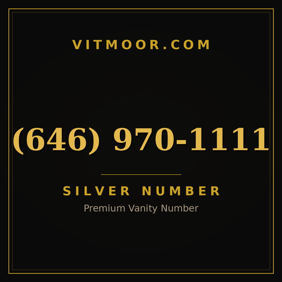 VITMOOR Silver premium number (646) 970-1111