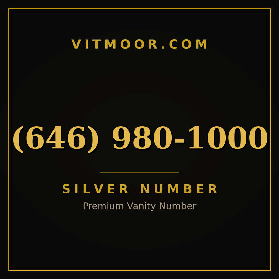 VITMOOR Silver premium number (646) 980-1000