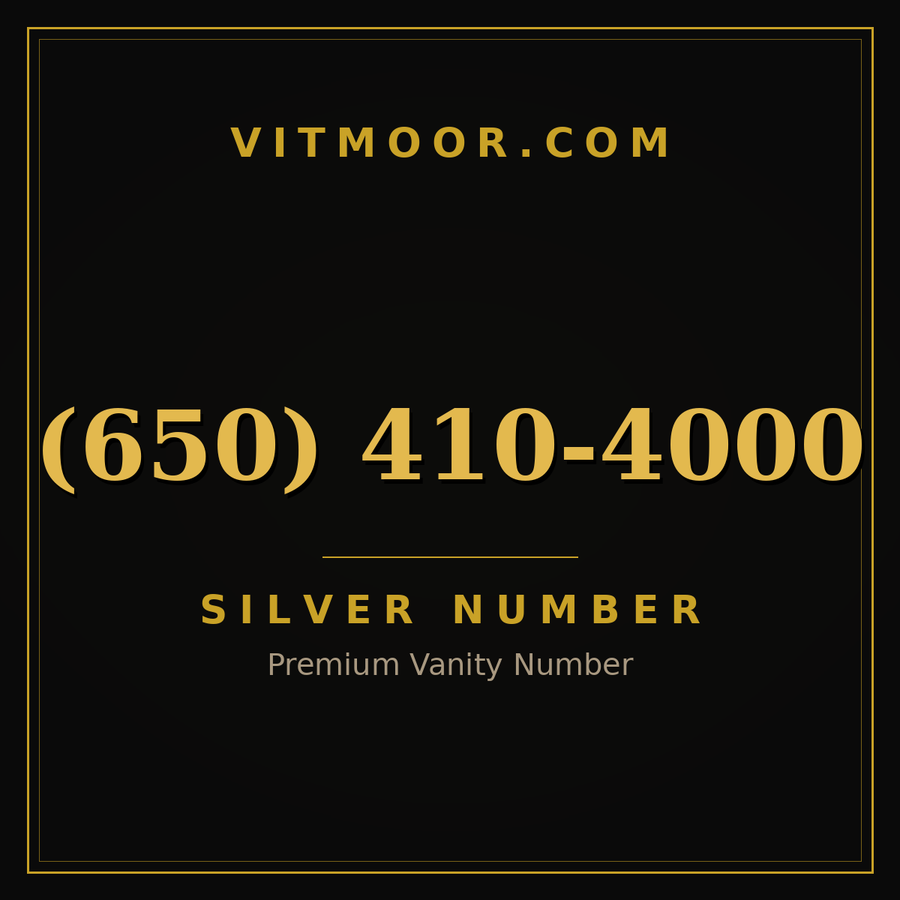VITMOOR Silver premium number (650) 410-4000