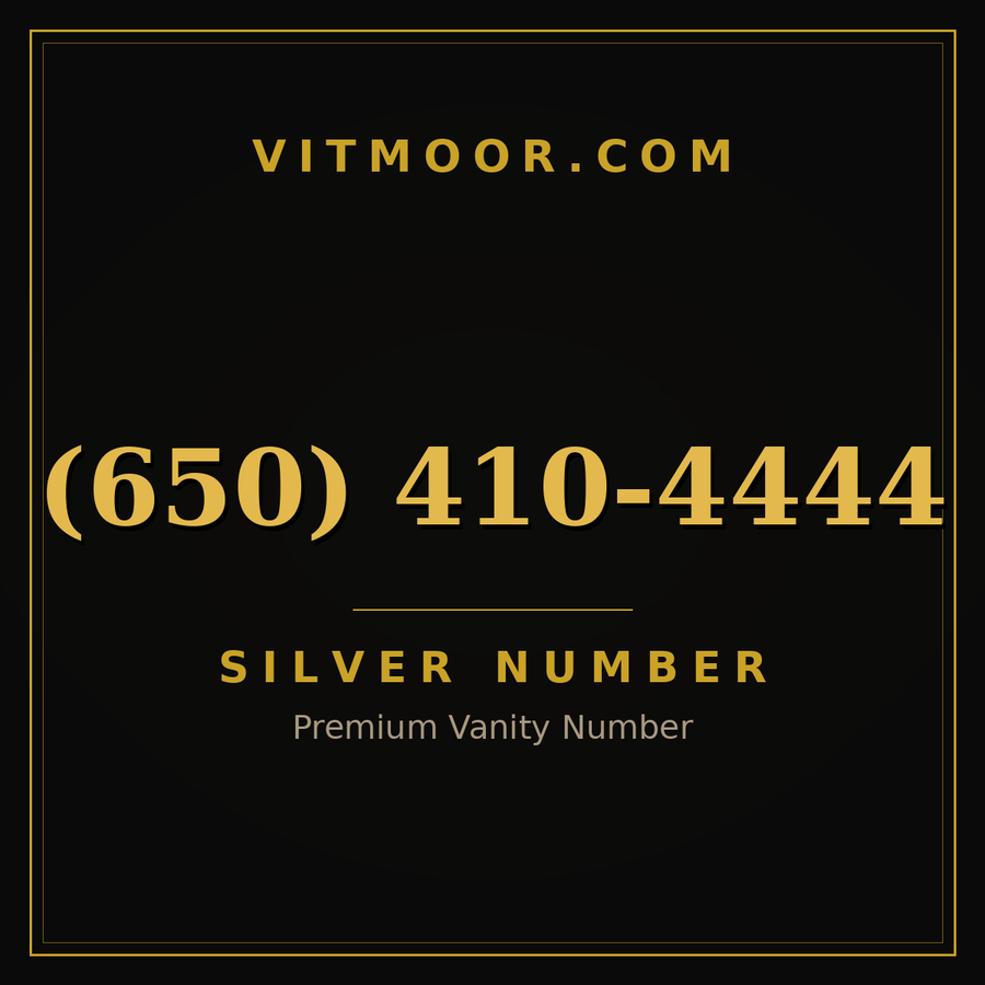 VITMOOR Silver premium number (650) 410-4444
