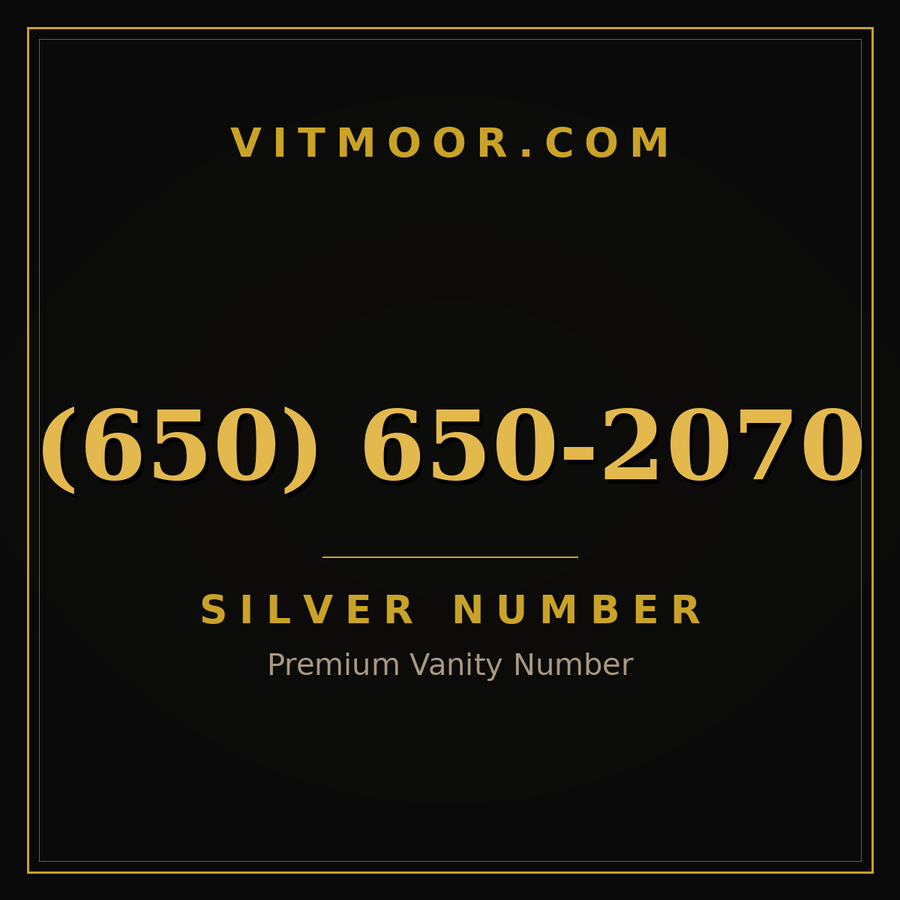 VITMOOR Silver premium number (650) 650-2070