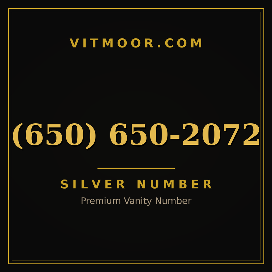VITMOOR Silver premium number (650) 650-2072