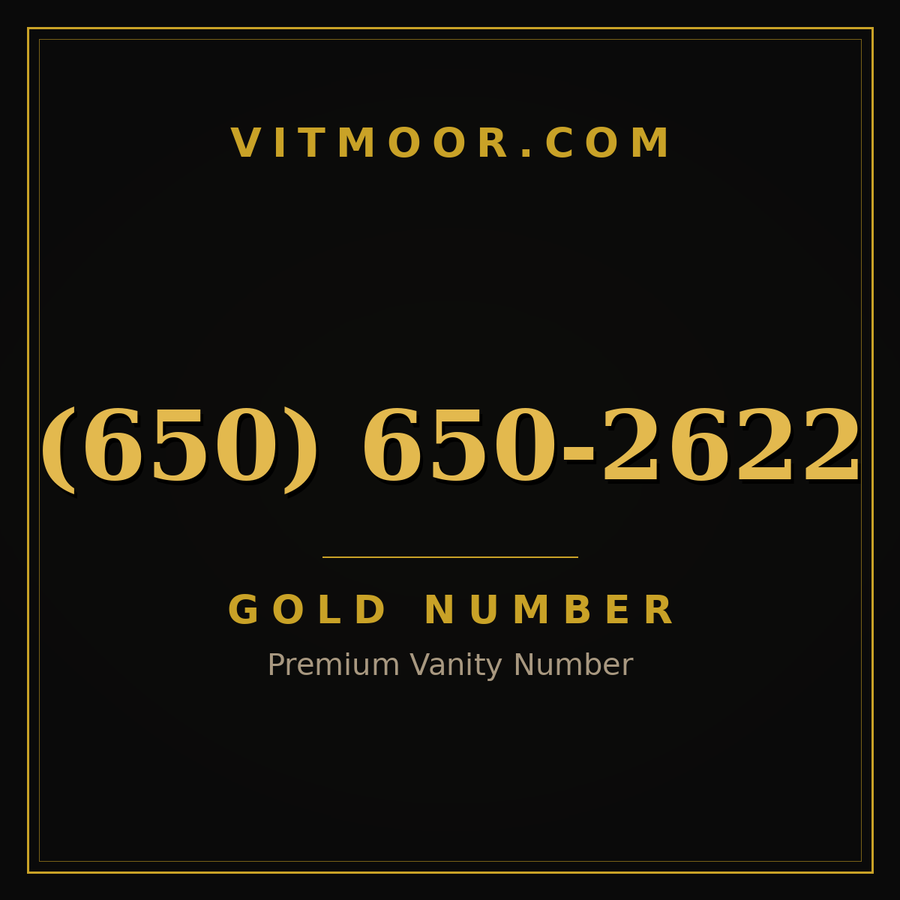 VITMOOR Gold premium number (650) 650-2622