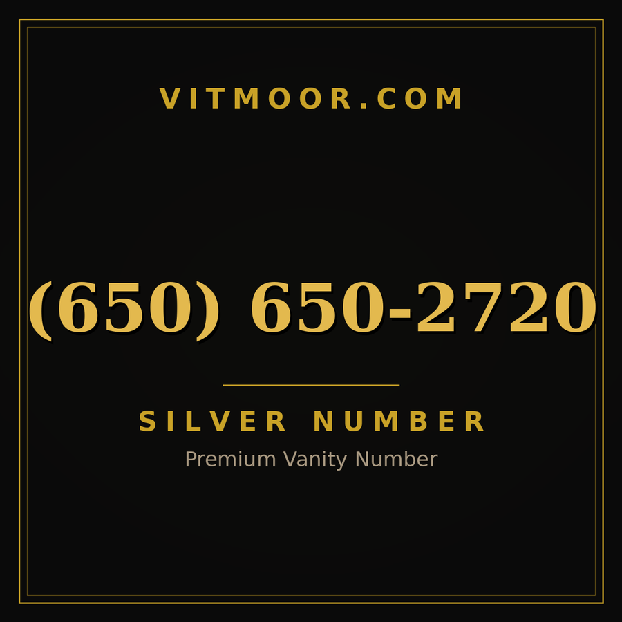 VITMOOR Silver premium number (650) 650-2720