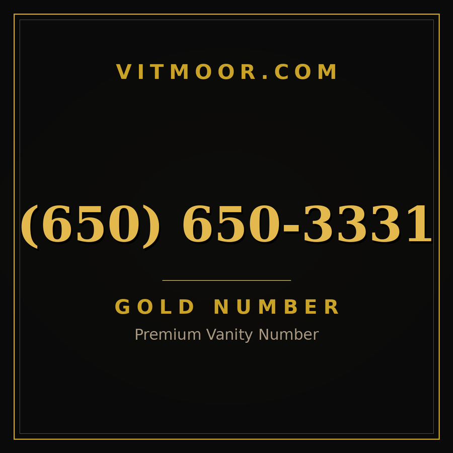 VITMOOR Gold premium number (650) 650-3331
