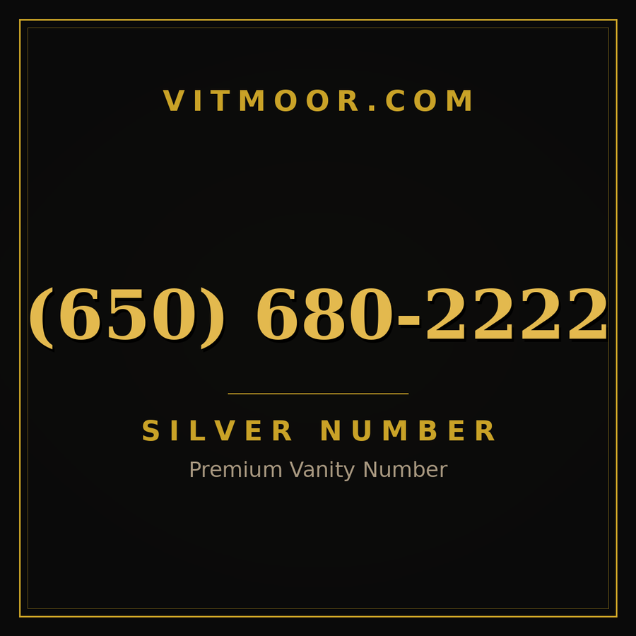 VITMOOR Silver premium number (650) 680-2222