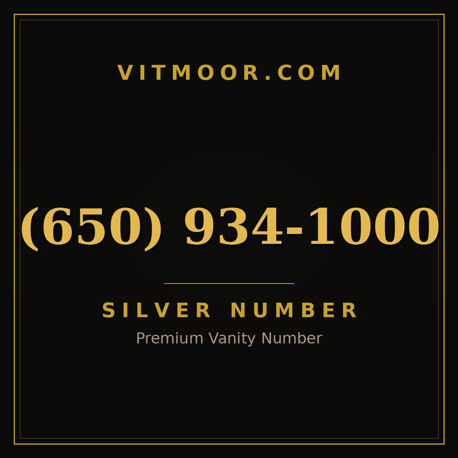 VITMOOR Silver premium number (650) 934-1000
