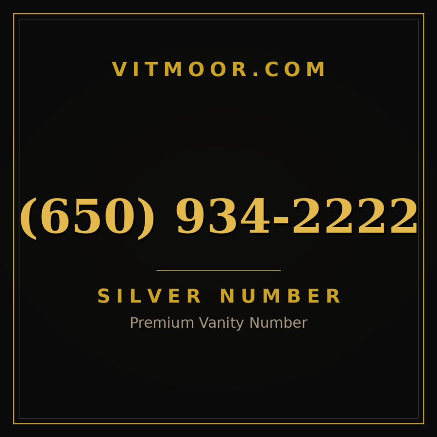 VITMOOR Silver premium number (650) 934-2222