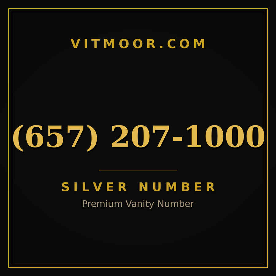 VITMOOR Silver premium number (657) 207-1000