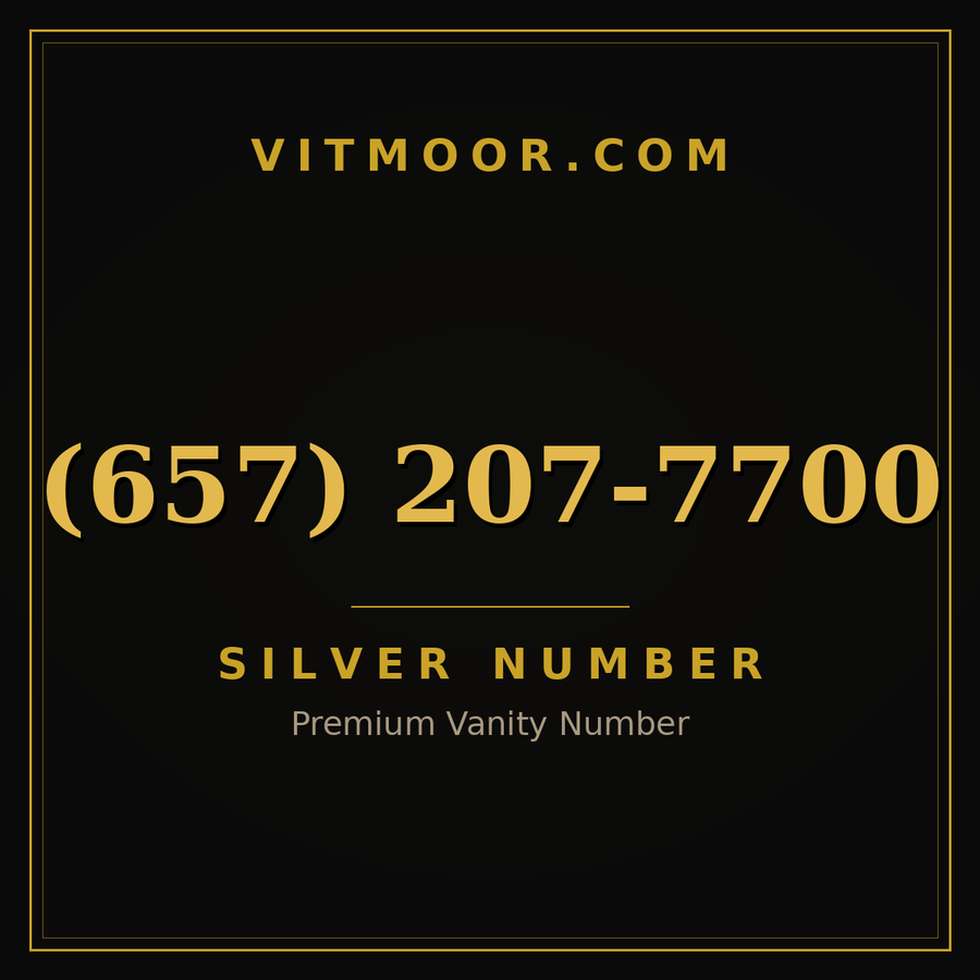 VITMOOR Silver premium number (657) 207-7700