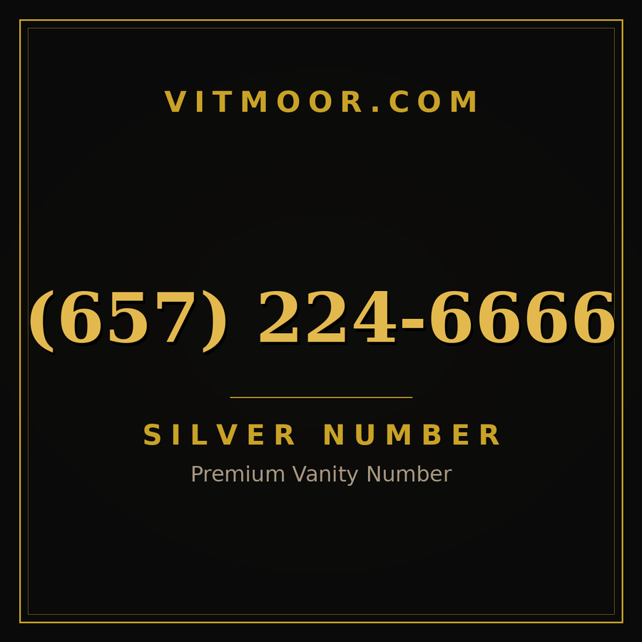 VITMOOR Silver premium number (657) 224-6666