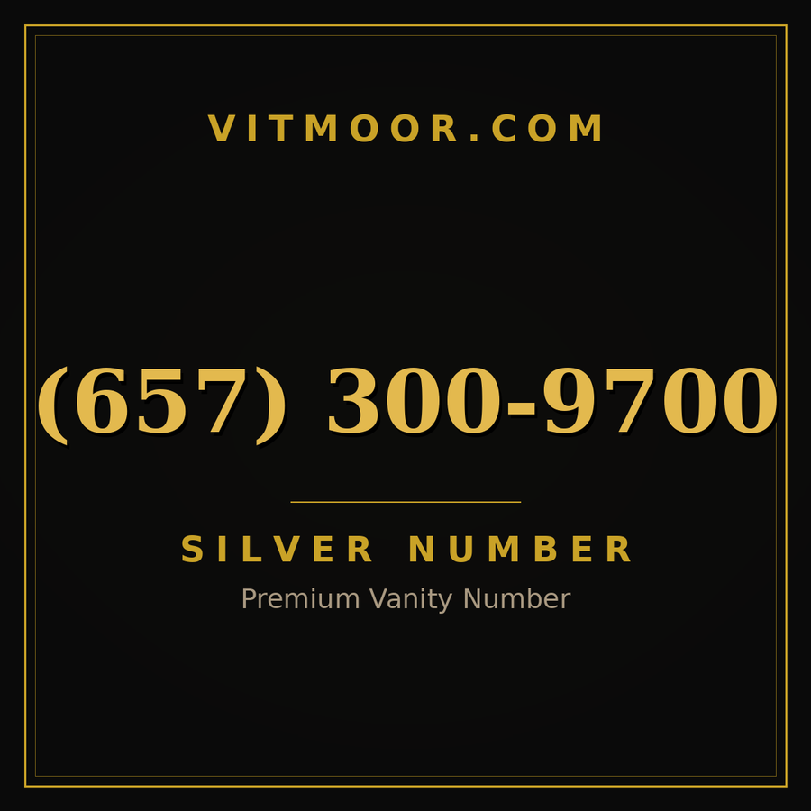 VITMOOR Silver premium number (657) 300-9700