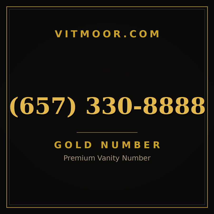 VITMOOR Gold premium number (657) 330-8888