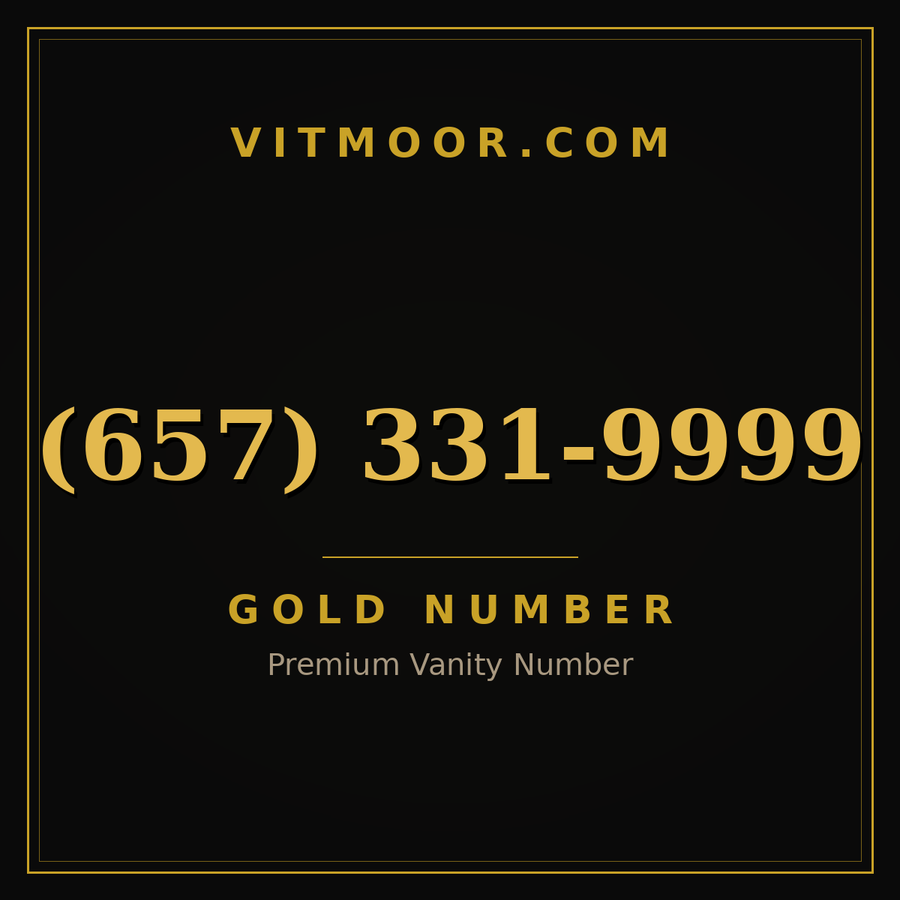 VITMOOR Gold premium number (657) 331-9999