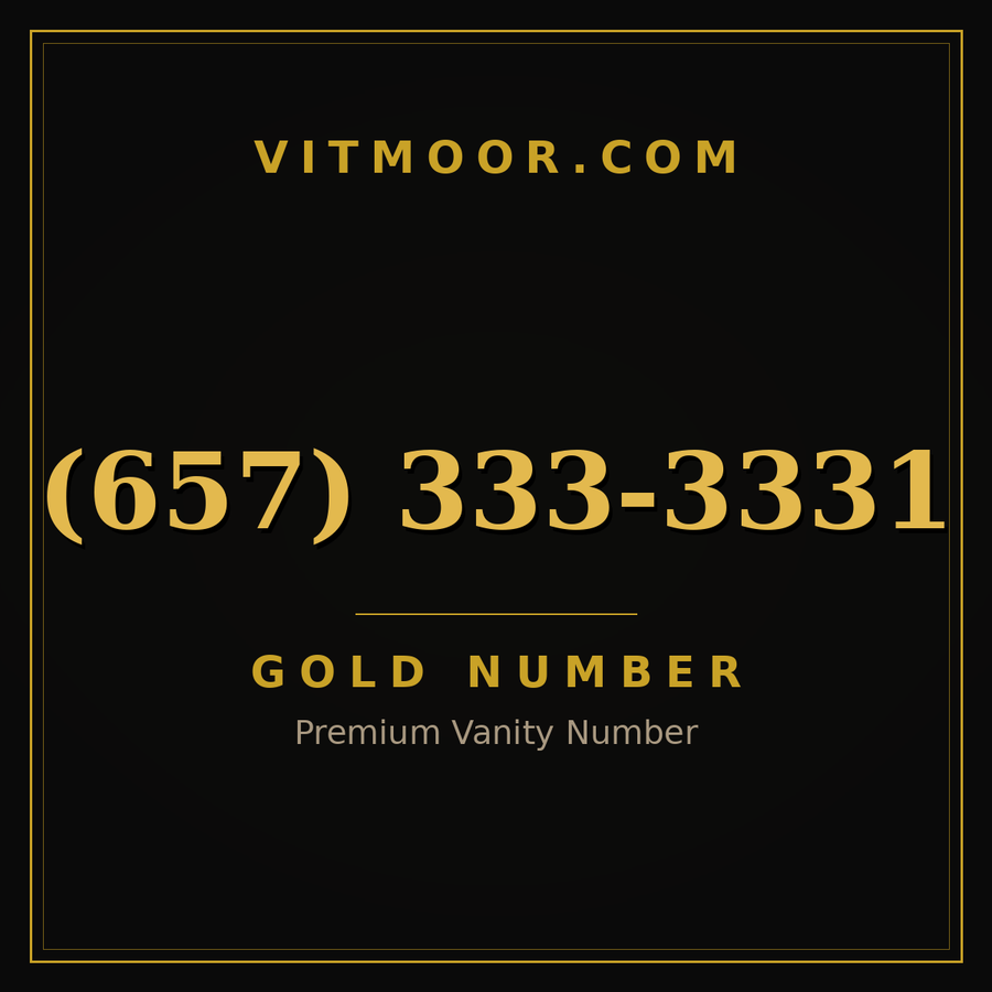 VITMOOR Gold premium number (657) 333-3331