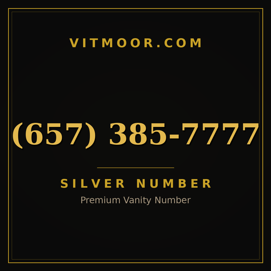 VITMOOR Silver premium number (657) 385-7777