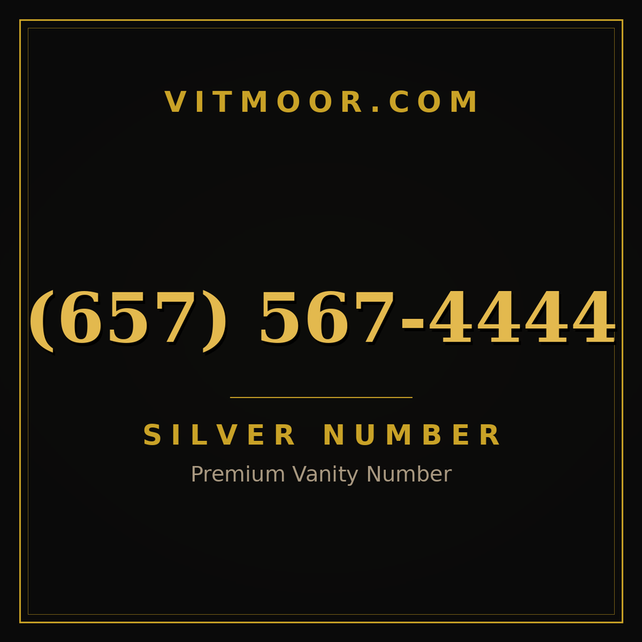 VITMOOR Silver premium number (657) 567-4444