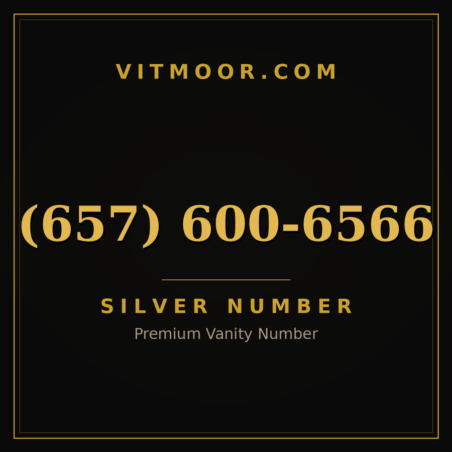 VITMOOR Silver premium number (657) 600-6566