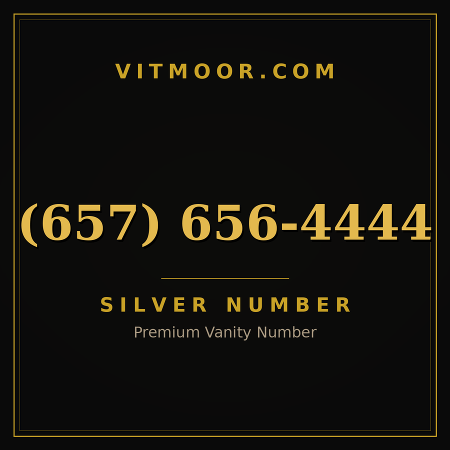 VITMOOR Silver premium number (657) 656-4444