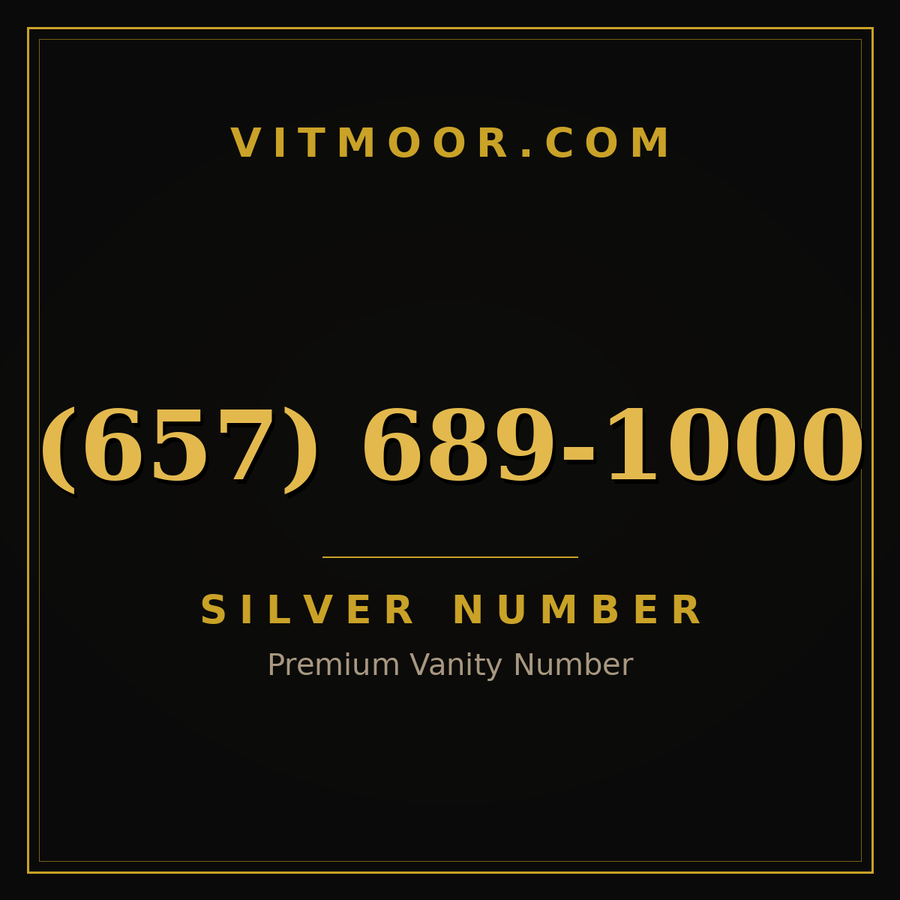 VITMOOR Silver premium number (657) 689-1000