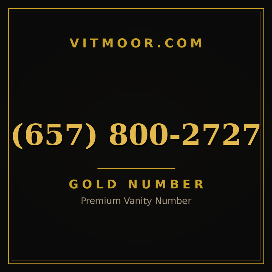 VITMOOR Gold premium number (657) 800-2727