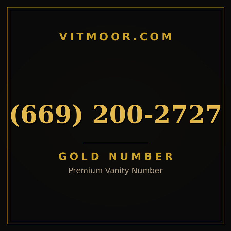 VITMOOR Gold premium number (669) 200-2727
