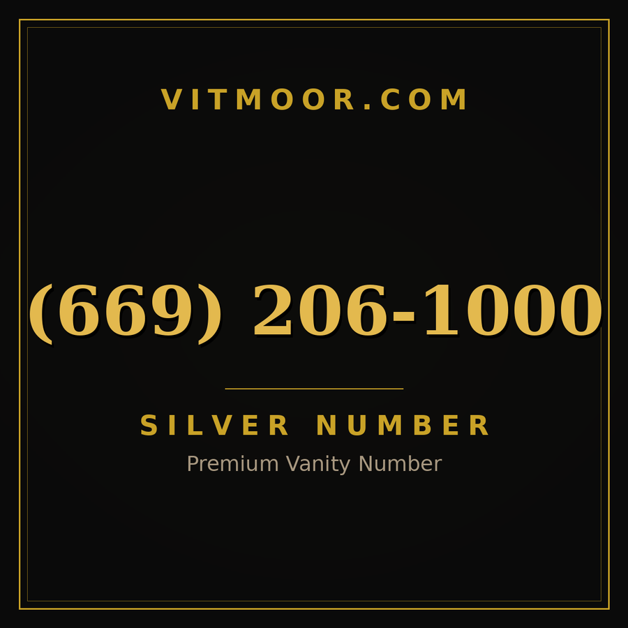 VITMOOR Silver premium number (669) 206-1000