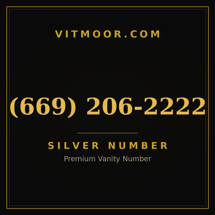 VITMOOR Silver premium number (669) 206-2222