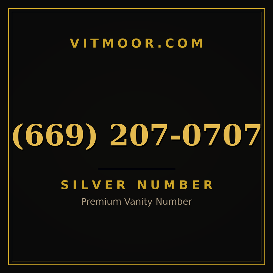 VITMOOR Silver premium number (669) 207-0707
